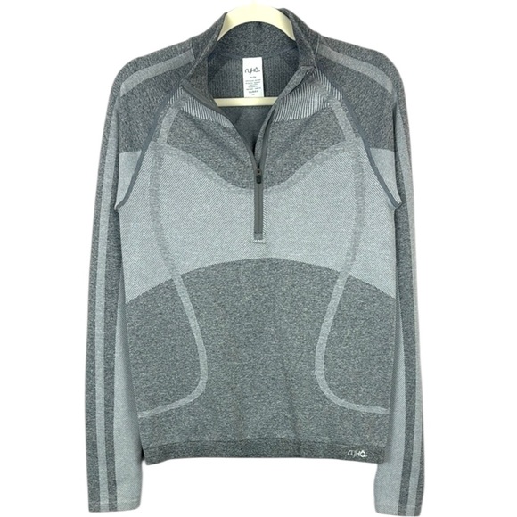 Ryka Gray Zip Up Fitted Sweater with Athletic Design Size XL - Picture 1 of 9